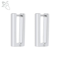 ZS 1 Pair High Polish Stainless Steel Geometric Earrings Men Women Square Triangle Street Pop Rock Hip Hop Ear Piercing Jewelry