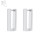 ZS 1 Pair High Polish Stainless Steel Geometric Earrings Men Women Square Triangle Street Pop Rock Hip Hop Ear Piercing Jewelry