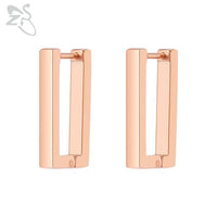 ZS 1 Pair High Polish Stainless Steel Geometric Earrings Men Women Square Triangle Street Pop Rock Hip Hop Ear Piercing Jewelry