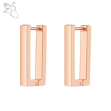 ZS 1 Pair High Polish Stainless Steel Geometric Earrings Men Women Square Triangle Street Pop Rock Hip Hop Ear Piercing Jewelry