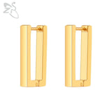 ZS 1 Pair High Polish Stainless Steel Geometric Earrings Men Women Square Triangle Street Pop Rock Hip Hop Ear Piercing Jewelry