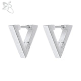 ZS 1 Pair High Polish Stainless Steel Geometric Earrings Men Women Square Triangle Street Pop Rock Hip Hop Ear Piercing Jewelry