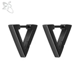 ZS 1 Pair High Polish Stainless Steel Geometric Earrings Men Women Square Triangle Street Pop Rock Hip Hop Ear Piercing Jewelry