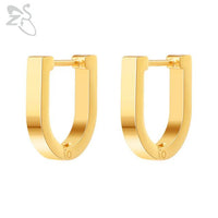 ZS 1 Pair High Polish Stainless Steel Geometric Earrings Men Women Square Triangle Street Pop Rock Hip Hop Ear Piercing Jewelry