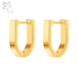 ZS 1 Pair High Polish Stainless Steel Geometric Earrings Men Women Square Triangle Street Pop Rock Hip Hop Ear Piercing Jewelry
