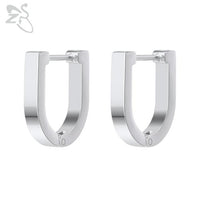 ZS 1 Pair High Polish Stainless Steel Geometric Earrings Men Women Square Triangle Street Pop Rock Hip Hop Ear Piercing Jewelry