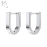 ZS 1 Pair High Polish Stainless Steel Geometric Earrings Men Women Square Triangle Street Pop Rock Hip Hop Ear Piercing Jewelry