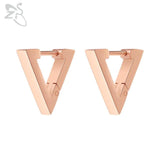 ZS 1 Pair High Polish Stainless Steel Geometric Earrings Men Women Square Triangle Street Pop Rock Hip Hop Ear Piercing Jewelry