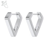 ZS 1 Pair High Polish Stainless Steel Geometric Earrings Men Women Square Triangle Street Pop Rock Hip Hop Ear Piercing Jewelry