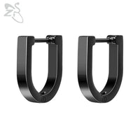 ZS 1 Pair High Polish Stainless Steel Geometric Earrings Men Women Square Triangle Street Pop Rock Hip Hop Ear Piercing Jewelry