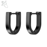 ZS 1 Pair High Polish Stainless Steel Geometric Earrings Men Women Square Triangle Street Pop Rock Hip Hop Ear Piercing Jewelry