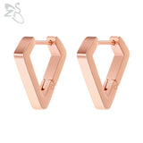 ZS 1 Pair High Polish Stainless Steel Geometric Earrings Men Women Square Triangle Street Pop Rock Hip Hop Ear Piercing Jewelry