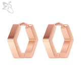 ZS 1 Pair High Polish Stainless Steel Geometric Earrings Men Women Square Triangle Street Pop Rock Hip Hop Ear Piercing Jewelry