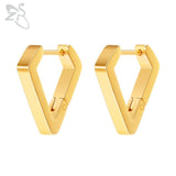 ZS 1 Pair High Polish Stainless Steel Geometric Earrings Men Women Square Triangle Street Pop Rock Hip Hop Ear Piercing Jewelry