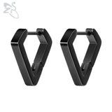 ZS 1 Pair High Polish Stainless Steel Geometric Earrings Men Women Square Triangle Street Pop Rock Hip Hop Ear Piercing Jewelry