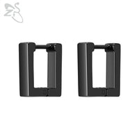 ZS 1 Pair High Polish Stainless Steel Geometric Earrings Men Women Square Triangle Street Pop Rock Hip Hop Ear Piercing Jewelry