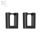 ZS 1 Pair High Polish Stainless Steel Geometric Earrings Men Women Square Triangle Street Pop Rock Hip Hop Ear Piercing Jewelry