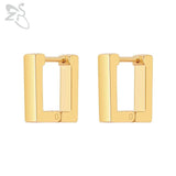 ZS 1 Pair High Polish Stainless Steel Geometric Earrings Men Women Square Triangle Street Pop Rock Hip Hop Ear Piercing Jewelry
