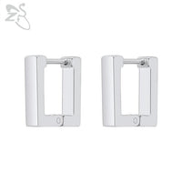ZS 1 Pair High Polish Stainless Steel Geometric Earrings Men Women Square Triangle Street Pop Rock Hip Hop Ear Piercing Jewelry