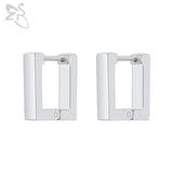 ZS 1 Pair High Polish Stainless Steel Geometric Earrings Men Women Square Triangle Street Pop Rock Hip Hop Ear Piercing Jewelry