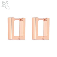 ZS 1 Pair High Polish Stainless Steel Geometric Earrings Men Women Square Triangle Street Pop Rock Hip Hop Ear Piercing Jewelry