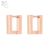 ZS 1 Pair High Polish Stainless Steel Geometric Earrings Men Women Square Triangle Street Pop Rock Hip Hop Ear Piercing Jewelry