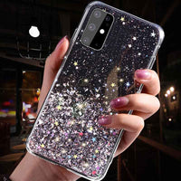 Glitter Star Phone Case For Samsung Galaxy S22 Ultra S21 Plus S20 S20 FE A52 A72 A53 A33 A32 Note 20 Soft Epoxy Clear Back Cover