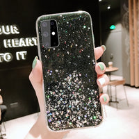 Glitter Star Phone Case For Samsung Galaxy S22 Ultra S21 Plus S20 S20 FE A52 A72 A53 A33 A32 Note 20 Soft Epoxy Clear Back Cover
