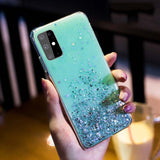 Glitter Star Phone Case For Samsung Galaxy S22 Ultra S21 Plus S20 S20 FE A52 A72 A53 A33 A32 Note 20 Soft Epoxy Clear Back Cover
