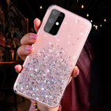Glitter Star Phone Case For Samsung Galaxy S22 Ultra S21 Plus S20 S20 FE A52 A72 A53 A33 A32 Note 20 Soft Epoxy Clear Back Cover