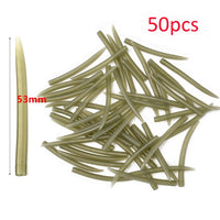 100PCS Terminal Carp Fishing Hook Rubber Tip Tube Anti Tangle Sleeves Connect with Fishing Hooks Carp Fishing Accessories