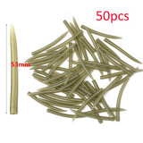 100PCS Terminal Carp Fishing Hook Rubber Tip Tube Anti Tangle Sleeves Connect with Fishing Hooks Carp Fishing Accessories