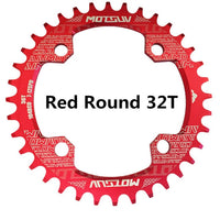 Bicycle Crank 104BCD Round Shape Narrow Wide 32T/34T/36T/38T MTB Chainring Bicycle Chainwheel Bike Circle Crankset Single Plate