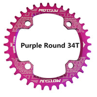 Bicycle Crank 104BCD Round Shape Narrow Wide 32T/34T/36T/38T MTB Chainring Bicycle Chainwheel Bike Circle Crankset Single Plate