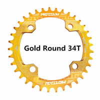 Bicycle Crank 104BCD Round Shape Narrow Wide 32T/34T/36T/38T MTB Chainring Bicycle Chainwheel Bike Circle Crankset Single Plate
