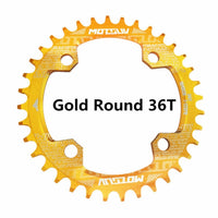 Bicycle Crank 104BCD Round Shape Narrow Wide 32T/34T/36T/38T MTB Chainring Bicycle Chainwheel Bike Circle Crankset Single Plate