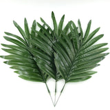 12Pcs 2Kind Large Artificial Fake Monstera Palm tree Leaves Green Plastic Leaf Wedding DIY Decoration Cheap Flowers Leaves Plant