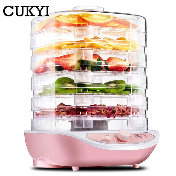 CUKYI Food Dehydrator Fruit Vegetable Herb Meat Drying Machine Pet Snacks food Dryer with 5 trays 220V EU US