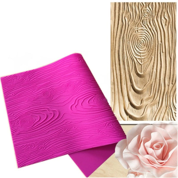 445x235mm 3D Tree Bark Cake Lace Mat Silicone Lace Baking Border Rind Fondant Mold To Decorate Cakes Lace DIY Baking Tools H195