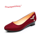 Women Ballet Shoes Women Wedges Shoes for Work Cloth Sweet Loafers Slip On Women&#39;s Pregnant Wedges  Shoes Oversize Boat Shoes