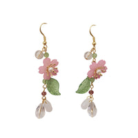 Temperament cold wind flower earrings woman fairy&#39;s petals long tassels eardrop act the role ofing is tasted earrings