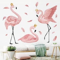 The Flamingo Queen Wall Stickers for Living room Bedroom Kids room Nursery Wall Decor Art Murals Baseboard Vinyl Decals