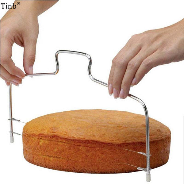 Ustensiles Patisserie Stainless Steel Slicer Adjustable 2-Wire Cake Leveler Cake Slicer Baking Dough Cutter Cake Decorating Tool