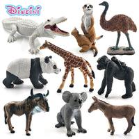 White Crocodile Panda Chimpanzee wildebeest Koala Deer Swan animal model figure figurine home decor decoration accessories toys