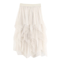 Womens Tulle Skirts Womens Casual Comfortable Tulle Skirt Elastic High Waist Pleated Midi Skirt Ladies women clothes 2019 #626