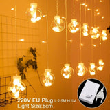 QIFU USB rideau lumineux joyeux noël décor pour la maison 2019 noël ornements arbre de noël pendentifs noël cadeaux nouvel an 2020