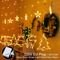 QIFU USB rideau lumineux joyeux noël décor pour la maison 2019 noël ornements arbre de noël pendentifs noël cadeaux nouvel an 2020