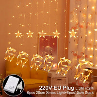 QIFU USB rideau lumineux joyeux noël décor pour la maison 2019 noël ornements arbre de noël pendentifs noël cadeaux nouvel an 2020