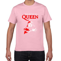 Glitter Rock Band Queen T Shirt Men Cool streetwear Pop rock T-shirt men Summer 100% Cotton Heavy Rock Tops tees men clothing