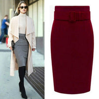 New Fashion Autumn Winter 2018 Cotton Plus Size High Waist Saias Femininas Casual Midi Pencil Skirt Women Skirts Female